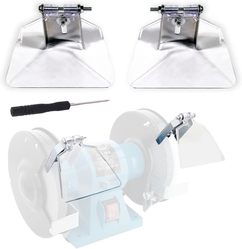 WAGX Bench Grinder Eye Shield, 2 Pcs Grinder Eyeshield Replacement Kit for Most Bench Grinders - Image 1